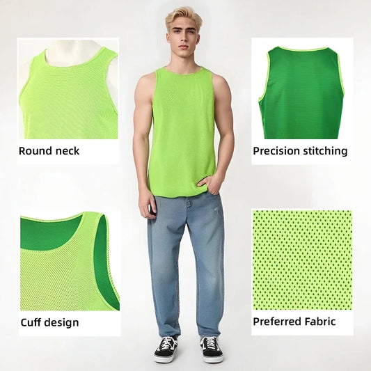Chaleco deportivo, traje de entrenamiento sin mangas para correr, suelto, de secado rápido para hombres, top profesional transpirable y que absorbe el sudor