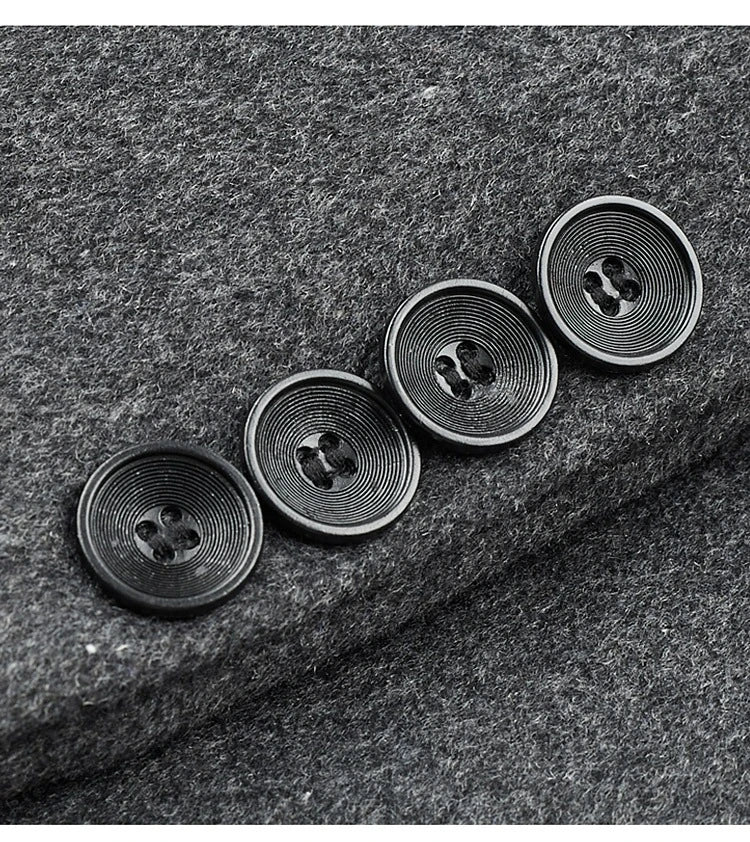 Abrigo de lana de invierno COMXZ 2025 para hombre, estilo retro, grueso, de cachemir, ropa urbana coreana, ligero, de lujo, con mezcla de lana.