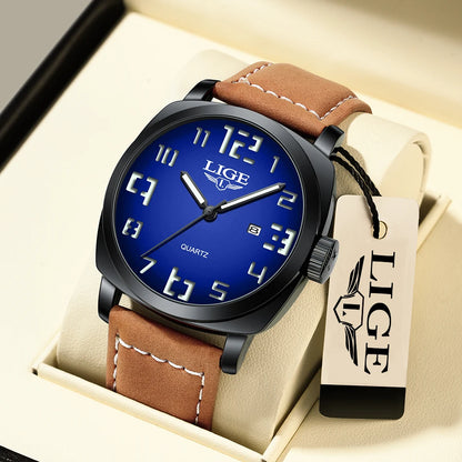 Reloj de hombre LIGE 2025, moda, negocios, casual, cuarzo, resistente al agua 30M, luminoso, fecha, lujo, relojes de pulsera, Reloj Hombre.
