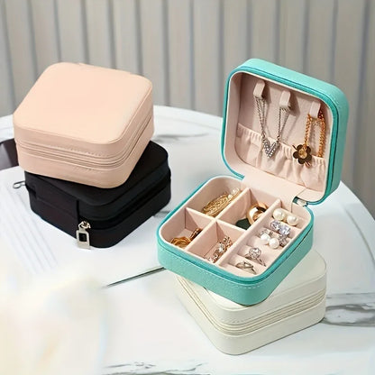 Un organizador portátil para cajas de viaje para joyas, bolsas de almacenamiento, anillos, aretes, collares y pulseras: el regalo perfecto para mujeres.