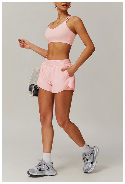 Conjunto deportivo de 2 piezas para mujer, chándal para correr, entrenamiento, con cremallera, pantalones cortos de manga larga, ropa de yoga, ropa deportiva
