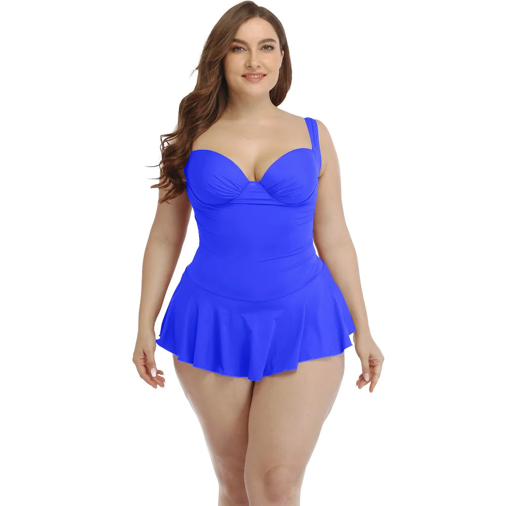 Traje de baño de talla grande para mujer, modelo 2025. Elegante conjunto de bikini para mujer, ideal para nadar. Traje de baño sexy para mujeres con curvas. Traje de baño de una pieza.