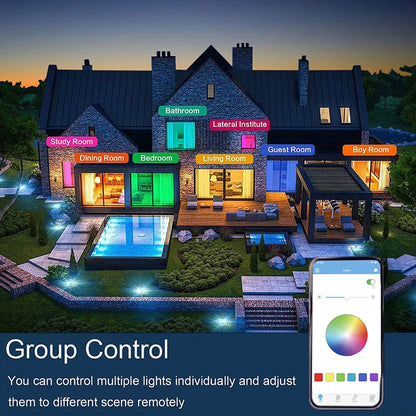 Lámparas de techo modernas RGB con atenuación, iluminación para el hogar mediante aplicación, Bluetooth y música, 52 W (36 W), luces de techo inteligentes con control remoto, 220 V CA