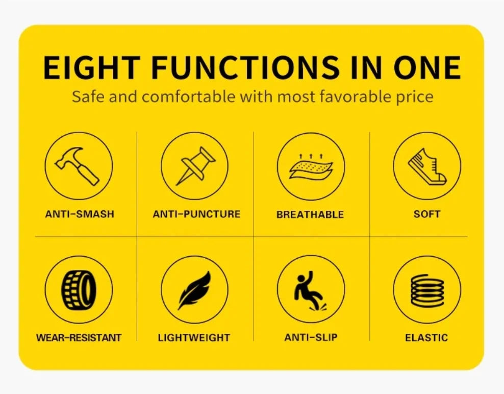 Zapatos de seguridad cómodos para el trabajo, botas de seguridad para hombre, zapatos de trabajo con puntera de acero, botas de trabajo para hombre, zapatillas de seguridad anti-puñaladas