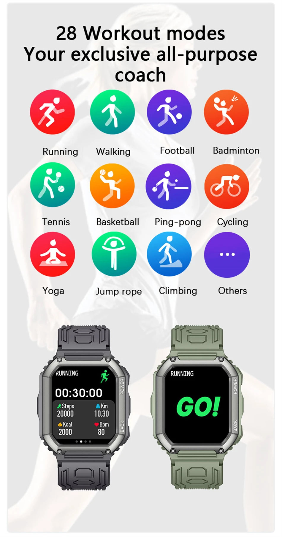 Reloj inteligente FOXBOX con seguimiento deportivo para Xiaomi, Android, GPS, militar, Bluetooth, llamadas, resistente al agua, para exteriores, 2024