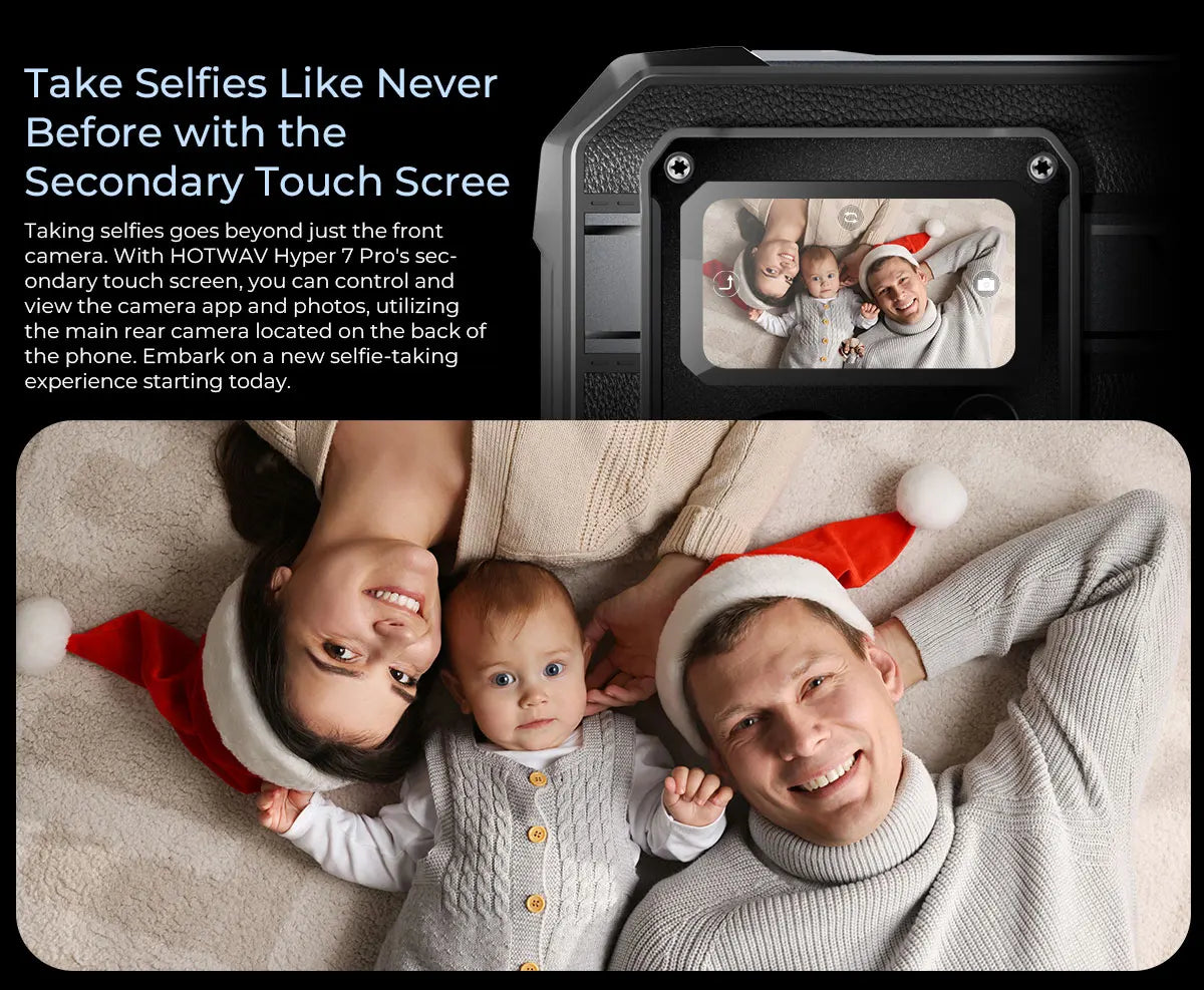 Teléfono móvil resistente HOTWAV Hyper 7 Pro 5G con cámara de 200 MP, Android 14, pantalla FHD+ de 6,6" a 120 Hz, 36 GB (16+20) de almacenamiento interno, 256 GB de almacenamiento externo, batería de 10800 mAh y carga rápida de 33 W.
