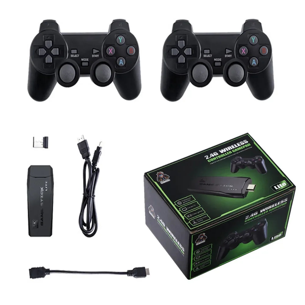 Consola de videojuegos 2.4G con doble mando inalámbrico, 4K, 20.000 juegos, 64 juegos retro de 32 GB para PS1/GBA, regalo de Navidad para niño.