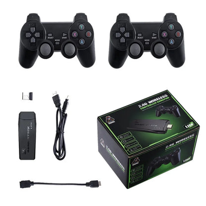 Consola de videojuegos 2.4G con doble mando inalámbrico, 4K, 20.000 juegos, 64 juegos retro de 32 GB para PS1/GBA, regalo de Navidad para niño.