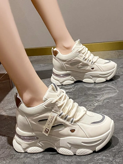 Zapatillas deportivas informales sin cordones para mujer, de piel suave, color blanco, transpirables, suaves y antideslizantes.