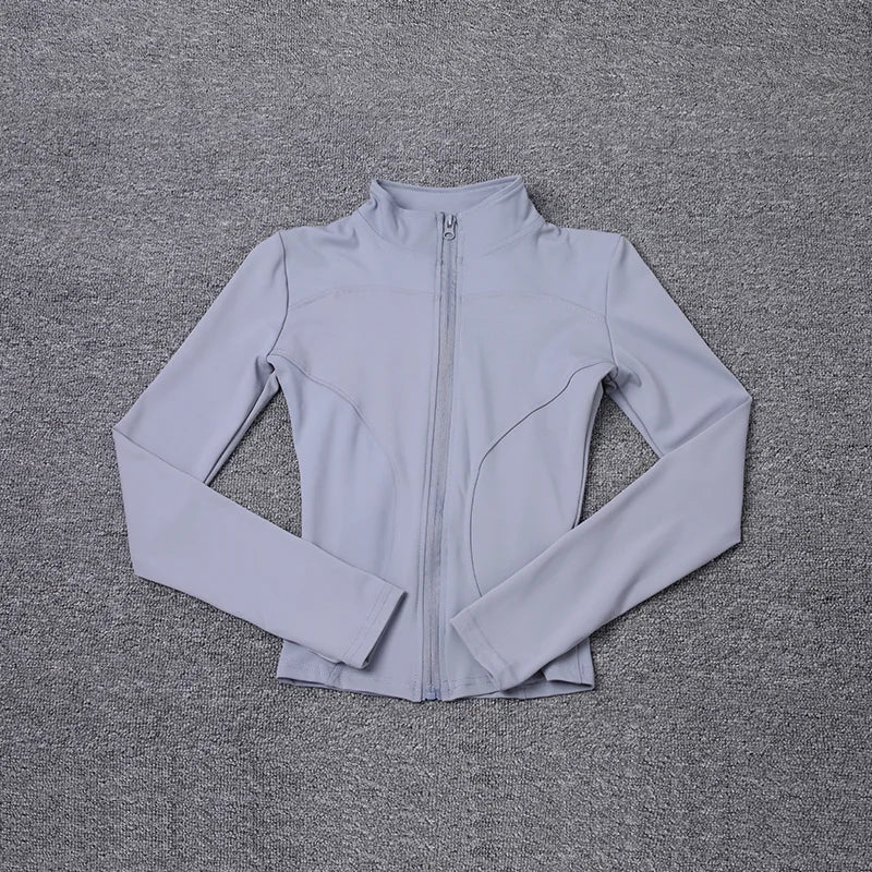 Chaqueta deportiva de manga larga para mujer, abrigo de entrenamiento, ropa de entrenamiento de gimnasio, ropa deportiva de yoga
