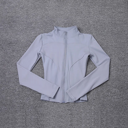 Chaqueta deportiva de manga larga para mujer, abrigo de entrenamiento, ropa de entrenamiento de gimnasio, ropa deportiva de yoga