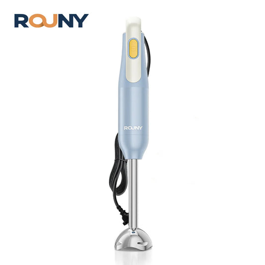 Batidora de mano de inmersión con cuchillas de acero inoxidable para mezclar alimentos en la cocina, azul claro, clásica básica