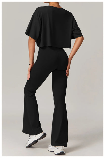Leggings de yoga de cintura alta, estilo campana, transpirables, pantalones de yoga, para fitness, correr, realzar glúteos, entrenamiento en el gimnasio, ropa deportiva, pantalones de pierna ancha.
