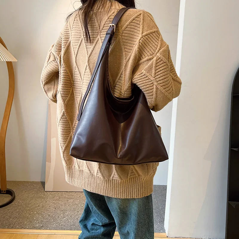 Nuevo bolso de mano con conocimiento de embarque, bolso de hombro para mujer, bolso grande simple retro, bolso de mano