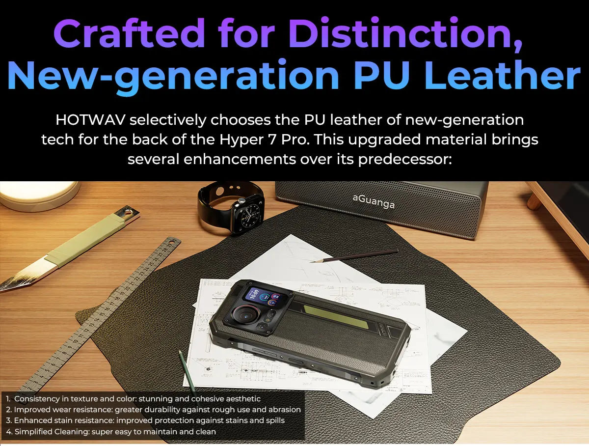 Teléfono móvil resistente HOTWAV Hyper 7 Pro 5G con cámara de 200 MP, Android 14, pantalla FHD+ de 6,6" a 120 Hz, 36 GB (16+20) de almacenamiento interno, 256 GB de almacenamiento externo, batería de 10800 mAh y carga rápida de 33 W.