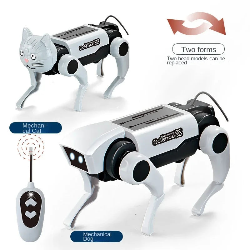 Robot RC con control remoto para niños, juguete mecánico para perros, enseñanza de ciencias, modelo de ensamblaje DIY, juego eléctrico, juguetes para niños, regalo para niños
