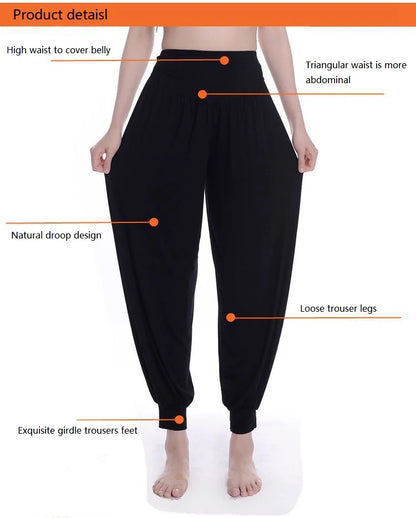 Pantalones de yoga para mujer, pantalones deportivos de talla grande para mujer, leggings de yoga, pantalones bombachos coloridos, pantalones de baile, yoga y taichí, pantalones de modal para mujer.