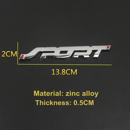 Pegatinas para accesorios de coche, diseño de metal 3D cromado negro, para maletero de coche, carreras, deporte, palabra, letra, logotipo, emblema, insignia, calcomanía.
