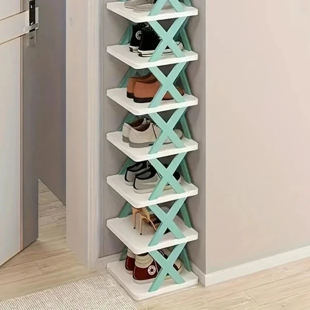 Zapatero organizador de almacenamiento, zapatero desmontable, ahorra espacio en el hogar, estante para zapatos simple de varias capas, gabinete de color