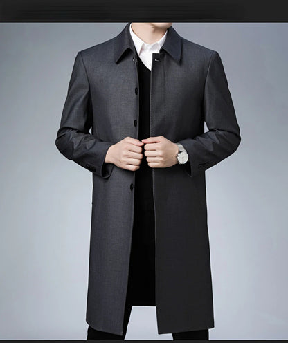 Autumn Winter Men Trench Coat Business Fashio Casual Male Jackets Slim Comfort Warm Windproof Top Trend Streetwear Outerwear New