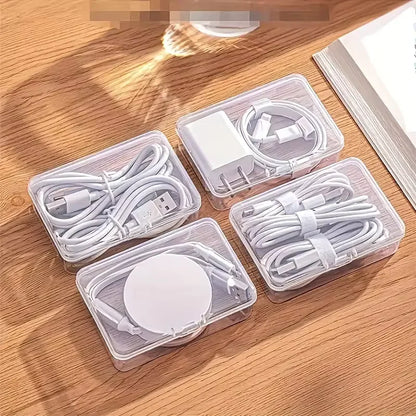 Organizador de cables, caja de almacenamiento, plástico duradero, suministros de oficina diarios, artículos diversos, gestión de cables de carga y dispositivos móviles, almacenamiento