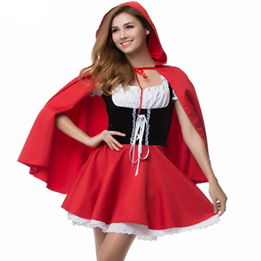 Halloween Little Red Riding Hood Costume Princess Dress Christmas Adult Performance Costume Ball Fairy Tale