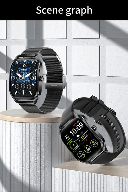 Reloj inteligente FOXBOX para mujer, con pantalla curva 3D, Bluetooth, llamadas, deportivo, resistente al agua, monitor de salud, para hombre y mujer.