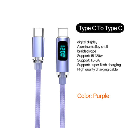 Cable USB tipo C JINMUXI PD de 120 W a USB C de 6 A, cargador de carga rápida para OPPO, Realme, Huawei Poco, Samsung, iPhone 15, cable de pantalla 16