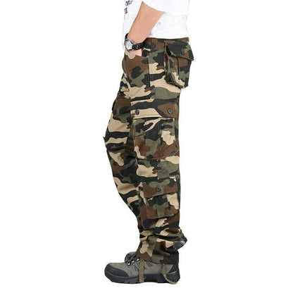2025 Multiple pockets Tactical Cargo Pants Men Cotton Overalls Outdoor Work Trousers Big Size Hombre Clothing Camo Hiking Pants