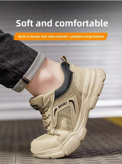 Zapatos de trabajo de seguridad transpirables para hombre – Zapatillas de verano a prueba de pinchazos con puntera de composite y protección aislante