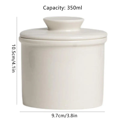 Mantequera de porcelana moderna, redonda, de cerámica, estilo campana, mantequera con tapa, mantequera de cerámica estilo campana