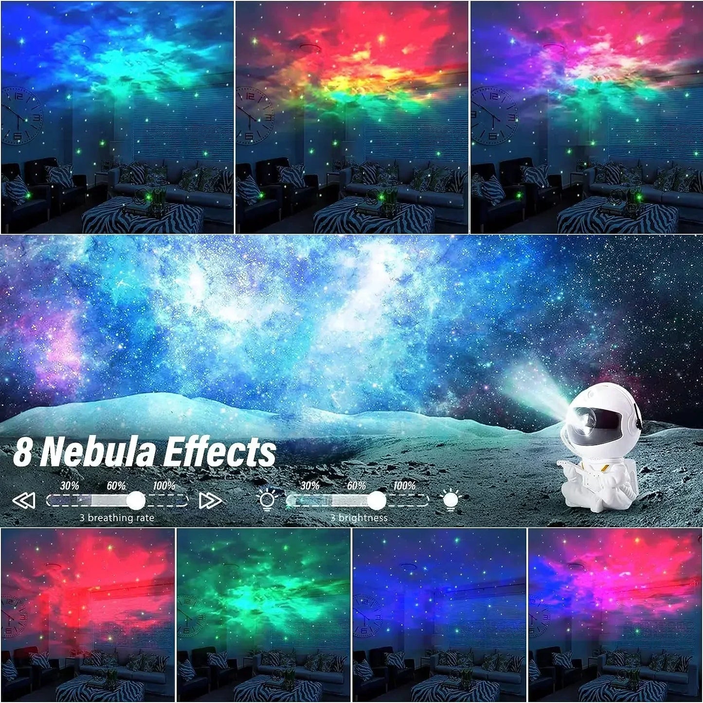 Proyectores de galaxias y estrellas, proyección LED de astronautas, iluminación ambiental, decoración de dormitorios, regalos