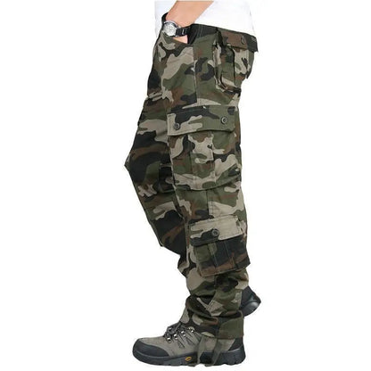 2025 Multiple pockets Tactical Cargo Pants Men Cotton Overalls Outdoor Work Trousers Big Size Hombre Clothing Camo Hiking Pants