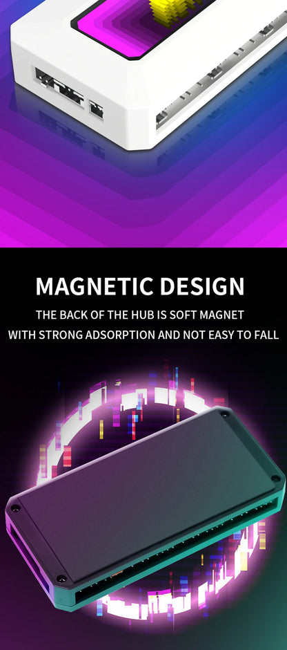 METALFISH Divisor de ventilador ARGB con PWM de 4 pines para refrigeración de ordenador, radiador de CPU SYNC, tira de luces LED de 5 V y 3 pines, mando a distancia