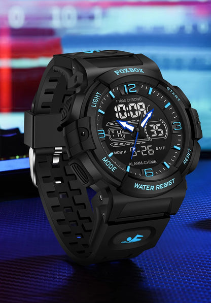 Relojes LIGE nuevos para hombre, 50 m resistentes al agua, reloj con alarma, reloj hombre, pantalla LCD dual, reloj de pulsera de cuarzo, deportivo militar, para hombre.