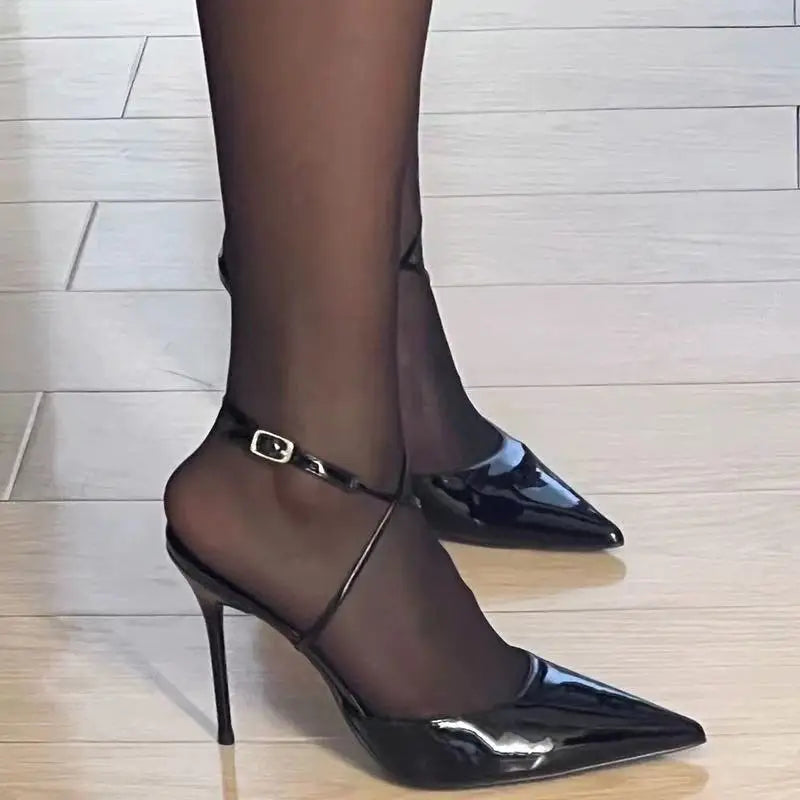 Sandalias de tacón alto con punta fina Ele Sexy para mujer, moda 2025, tacón fino, combinables con todo, punta abierta.