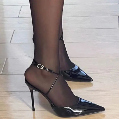 Sandalias de tacón alto con punta fina Ele Sexy para mujer, moda 2025, tacón fino, combinables con todo, punta abierta.