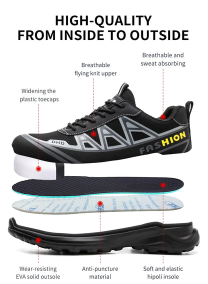 Work Sneakers Men Indestructible Steel Toe Work Shoes Safety Boot Men Shoes Anti-puncture Working Shoes For Men Dropshipping