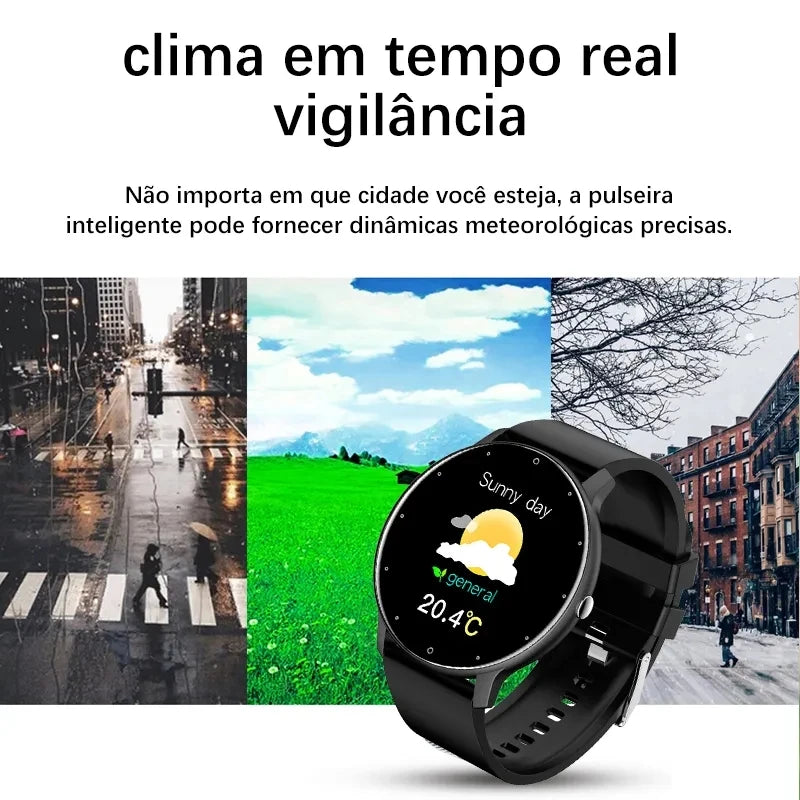 FOXBOX Para todas las conexiones de teléfonos inteligentes Reloj inteligente para mujeres Pronóstico del tiempo en tiempo real Actividad Deportes Reloj inteligente para mujeres Reloj inteligente para hombres LIGE