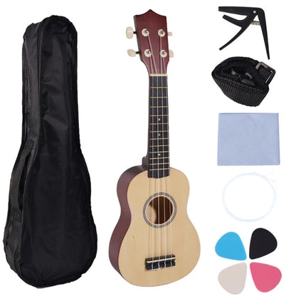 Ukelele de 21 pulgadas, instrumento musical educativo, juguete de guitarra acústica, textura para clases de música y práctica en casa.