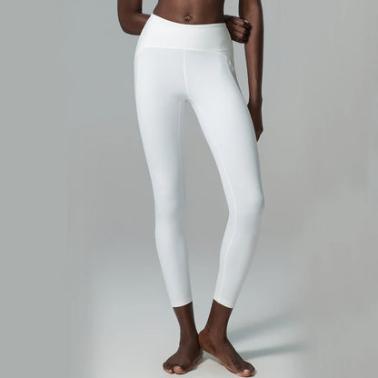 Pantalones de yoga para mujer, sensación de desnudez, alta elasticidad, nailon, cintura alta, leggings deportivos, realce, para correr, gimnasio, ropa deportiva femenina.