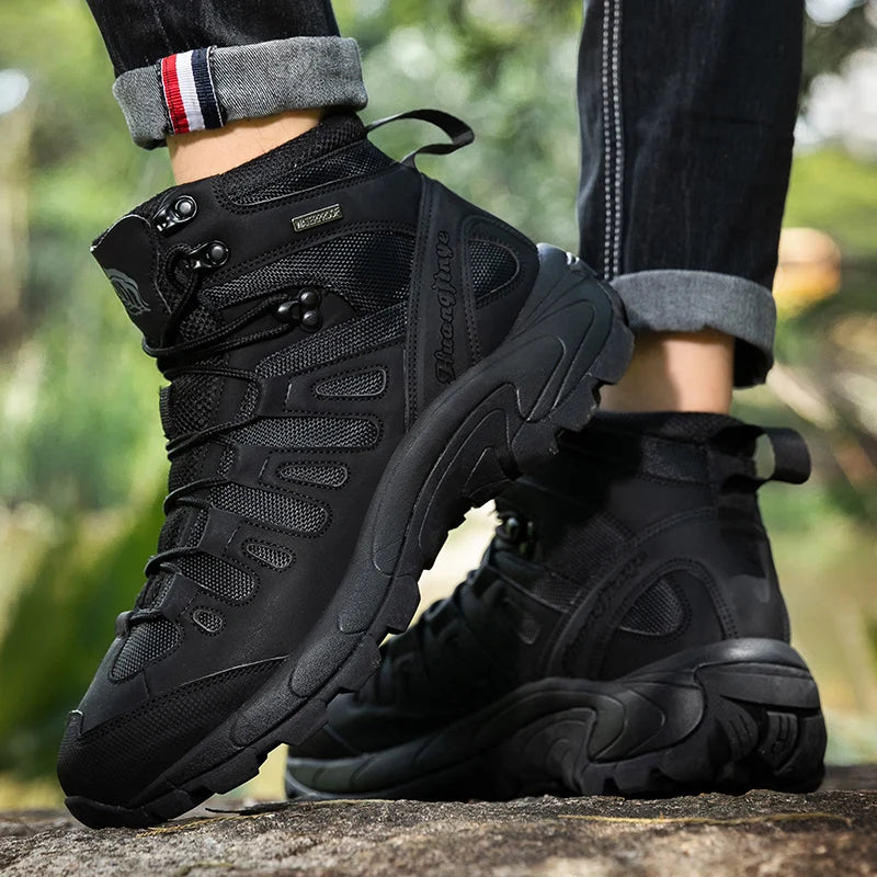 Botas de senderismo para hombre, botas tácticas de combate para el desierto, zapatos de invierno para hombre, botines de desierto para hombre, zapatos de seguridad para el trabajo, talla grande 39-46