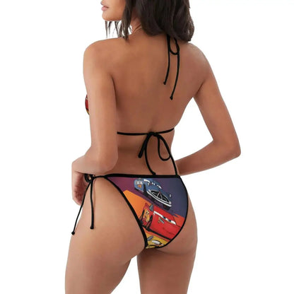 Conjunto de bikini personalizado de Rayo McQueen, traje de baño de dos piezas, bikinis de coches para mujer, conjuntos de bikini triangulares sexys para mujer, traje de baño