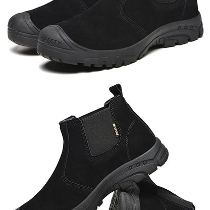 Anti Smashing And Anti Piercing Suede Safety Shoes Men's Steel Toe Cap Protection Work Shoes Fashion Scarpe Antinfortunistiche