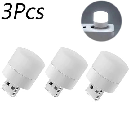 1/10 Mini Luz Nocturna USB Luz Blanca Cálida para Protección Ocular, Ideal para Leer, Leer y Cargar Dispositivos Móviles, Ordenadores y Ordenadores
