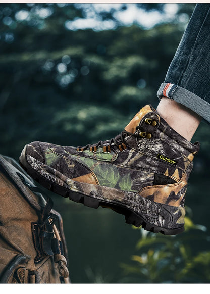 Botas tácticas de senderismo para hombre, botas para desierto con absorción de impactos y antideslizantes, calzado para senderismo, montañismo y camping al aire libre