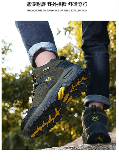 Botines clásicos de moda para hombre, resistentes al desgaste, de ante de vaca, cómodos, para caminar, tácticos