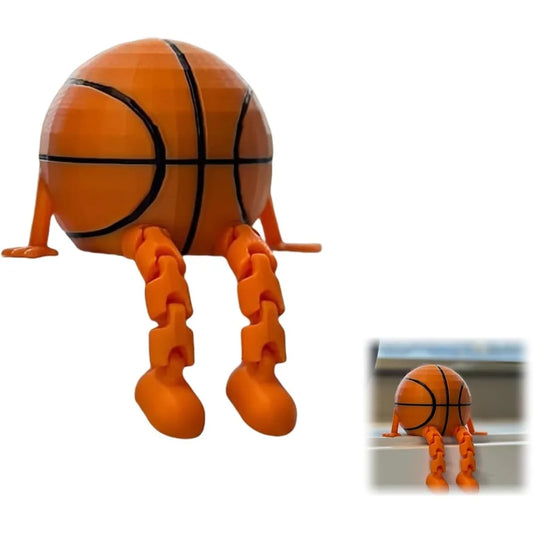 Figura de balón deportivo en miniatura de baloncesto, fútbol, béisbol y voleibol con patas articuladas, minidecoración para estanterías y escritorios.