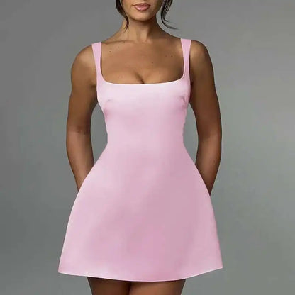 Townlike Waist Wrap Elegant A-line Dress Women Spaghetti Strap Mini 2024 Spring Summer Dress Backless Sexy Party Dresses