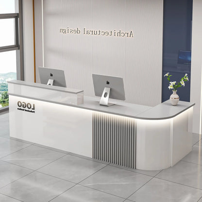 Mostrador de bar de oficina profesional, diseño de belleza de lujo simple, mostrador de recepción, salón moderno, Bancone Bar Lusso, muebles comerciales